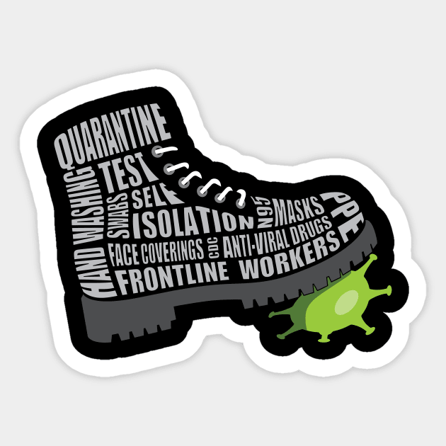 Stomping Out COVID19 - Alt. Sticker by Retron